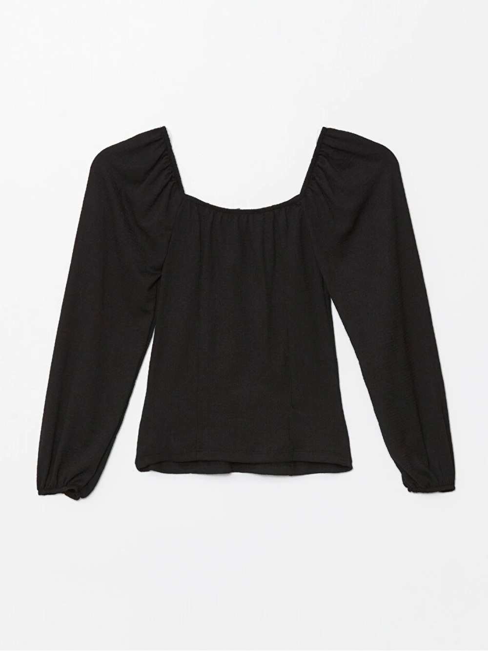 Dynamite Black Square-Neck Puff Sleeve Top